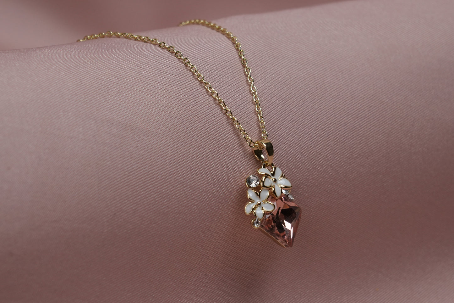 🌸 Rosé Blossom Pendant & Earrings Set