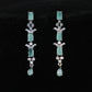 Delicate Aqua Blue & CZ Silver-Plated Necklace Set