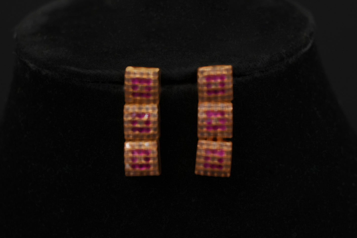 Elegant Ruby and CZ Gold-Plated Necklace Set