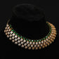 Antique Gold Choker Necklace Set with Statement Stones
