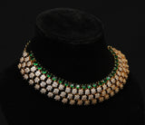 Antique Gold Choker Necklace Set with Statement Stones