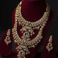 Antique Gold-Plated Bridal Necklace Set with Ruby & Kundan Detailing