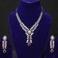 Crimson Elegance CZ Necklace Set with Ruby Drop Detailing