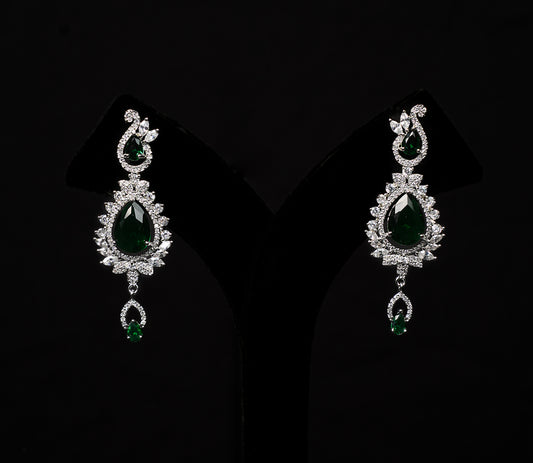 Emerald Green CZ Diamond Necklace Set
