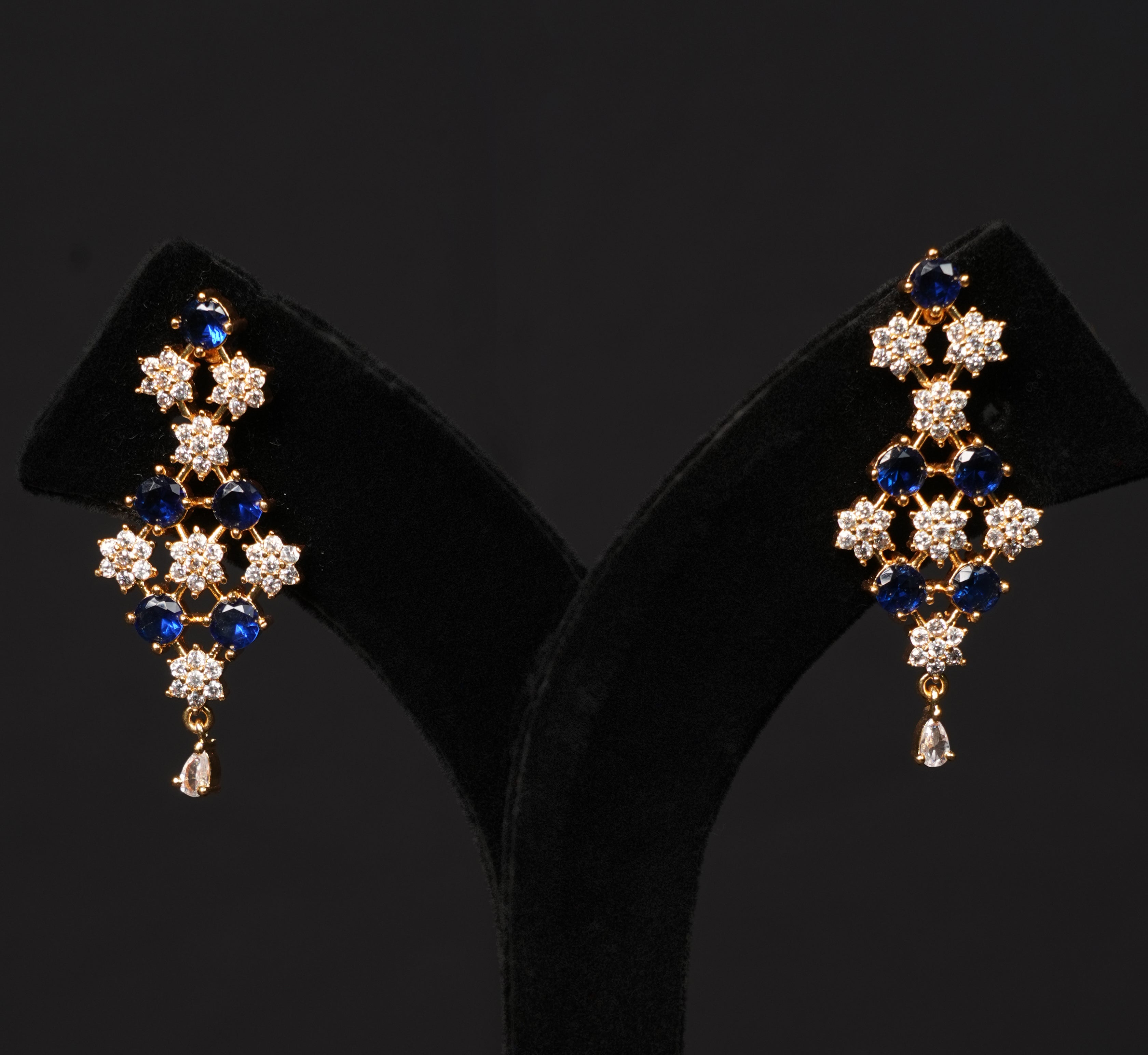 Royal Blue & Pearl Mesh Choker Set