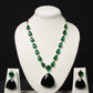 Bold Emerald Drop Statement Necklace Set