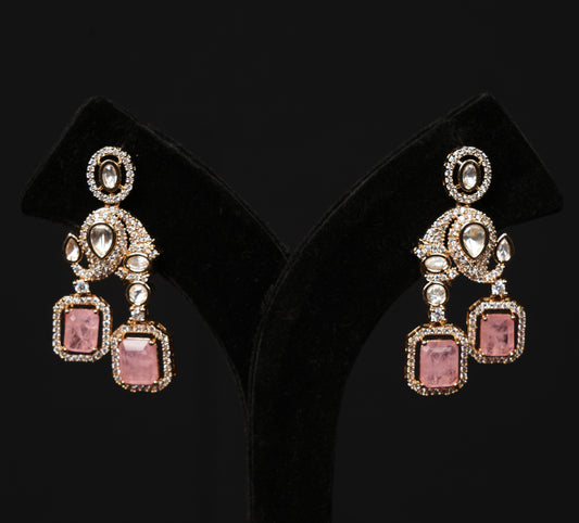 Regal Radiance Kundan Necklace Set with Amethyst Accents