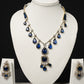 Elira Royal Blue and Silver-Tone Necklace Set