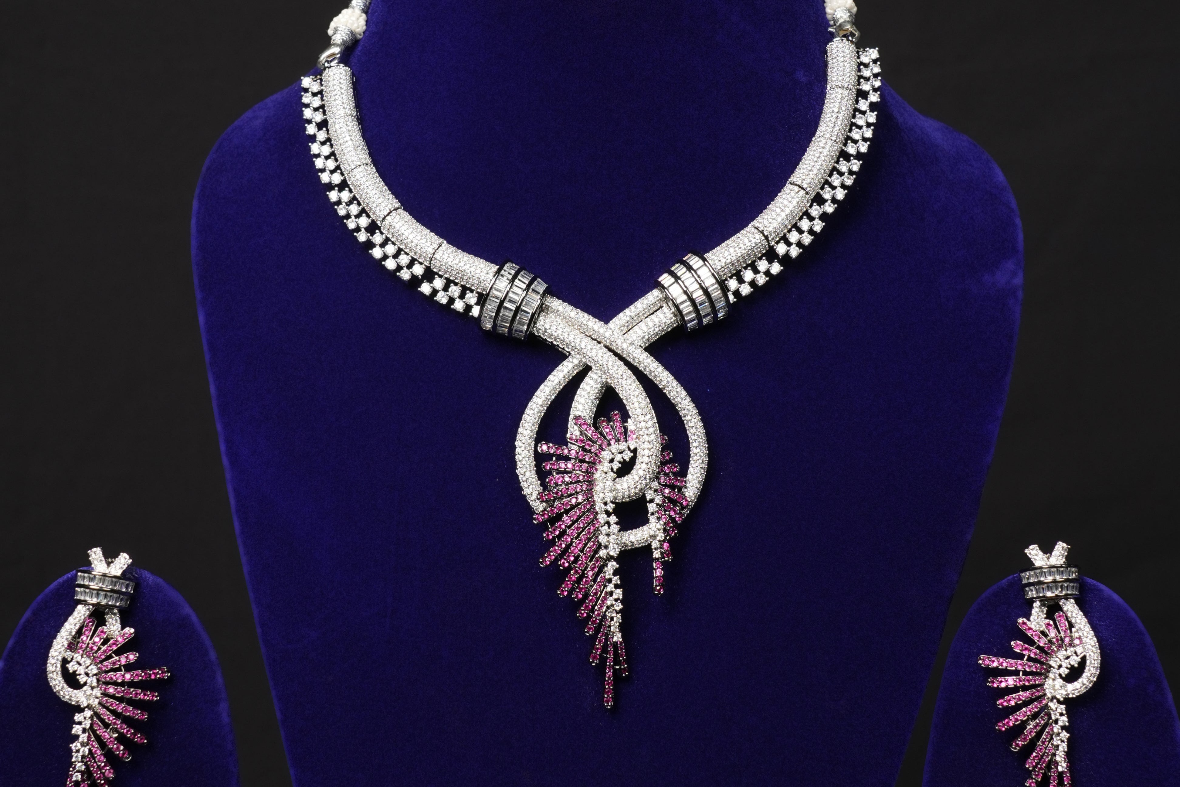 Stellar Silver Crystal Necklace Set