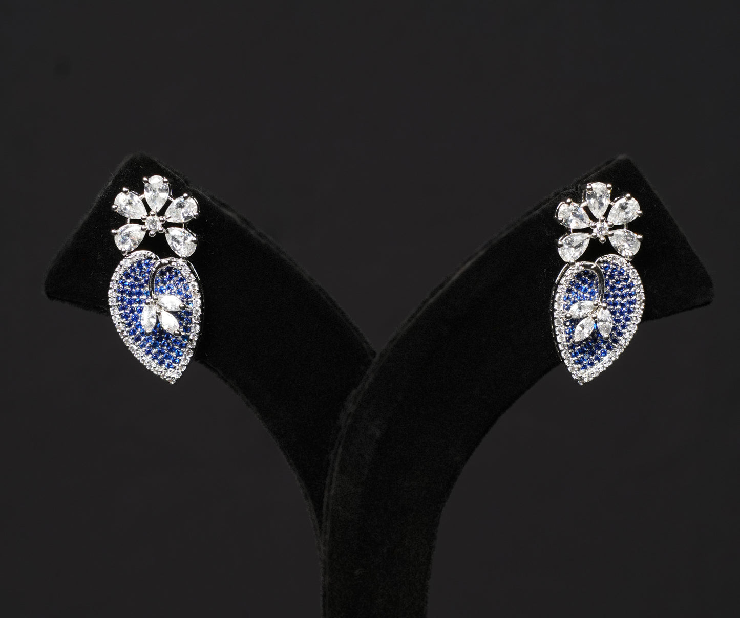 Sapphire Bloom CZ Necklace Set