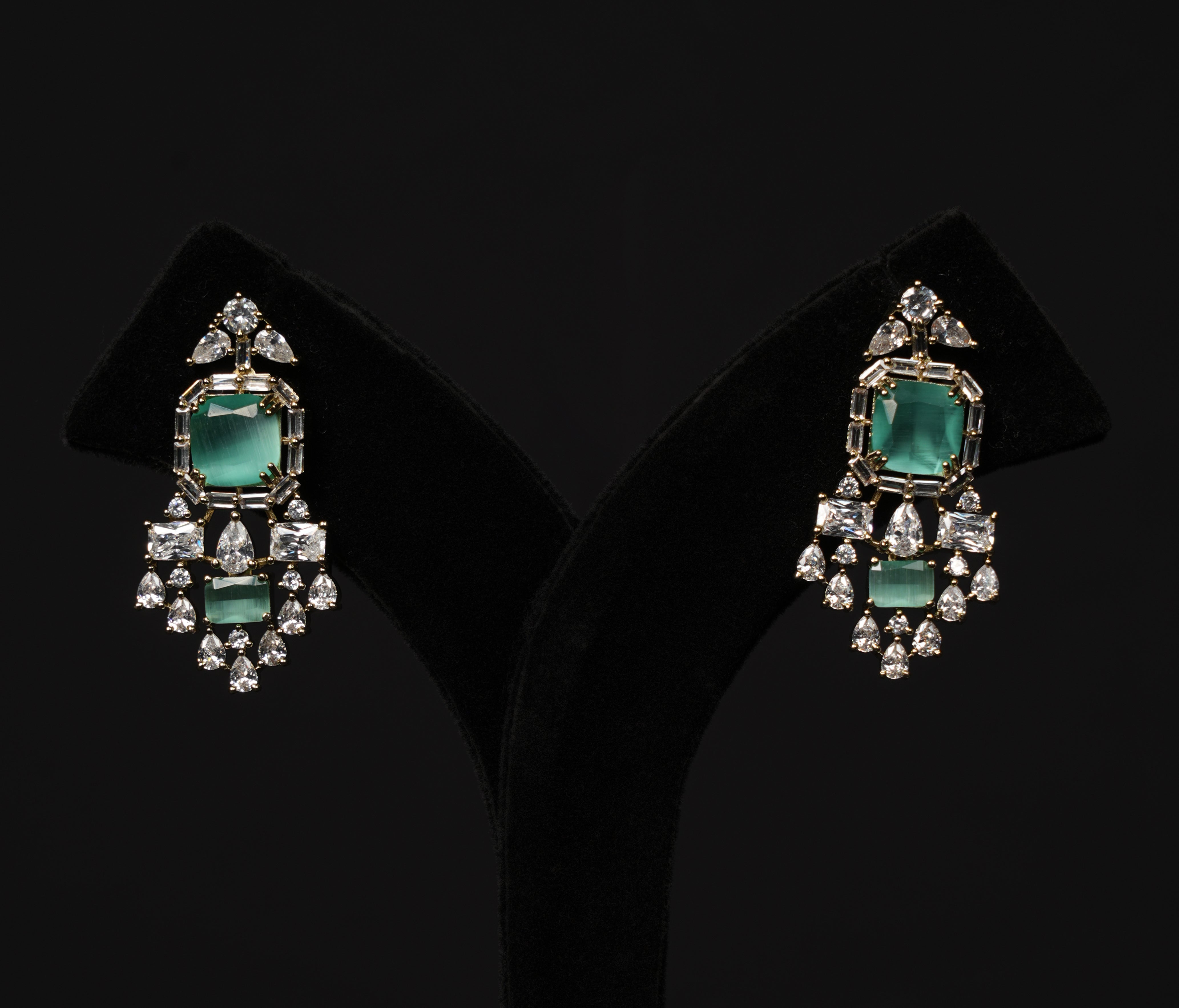 Mint Green Stone Necklace & Earrings