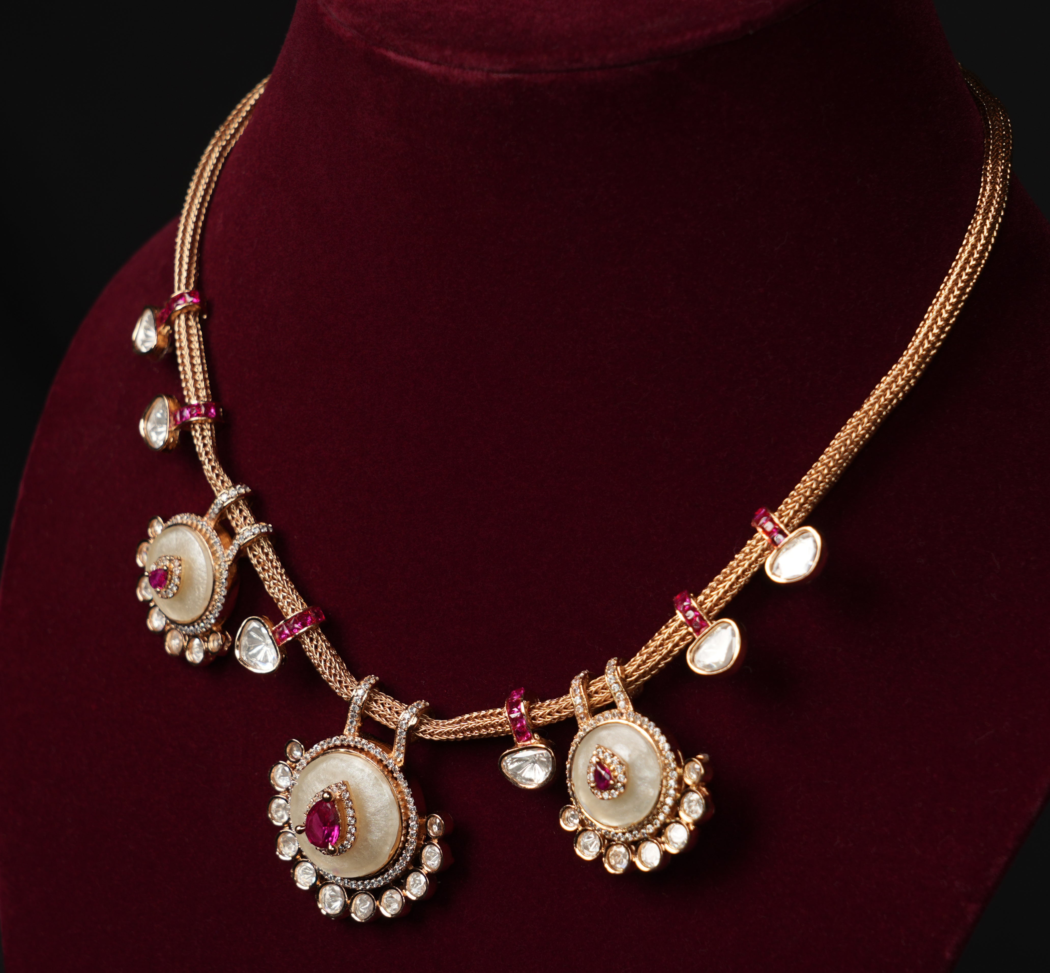 Pearl Empress Ruby Pendant Set