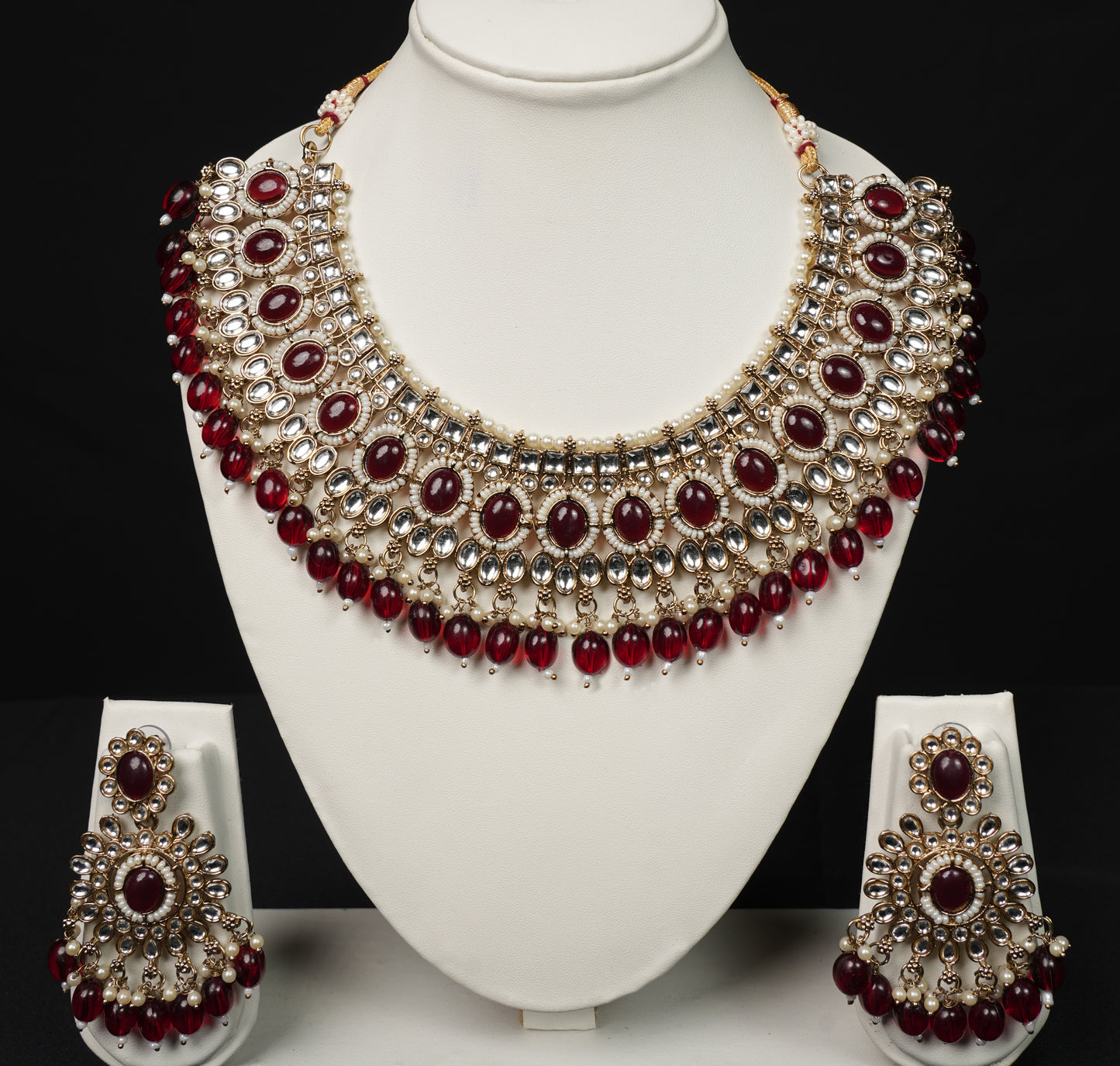 Crimson Majesty Kundan Bridal Set
