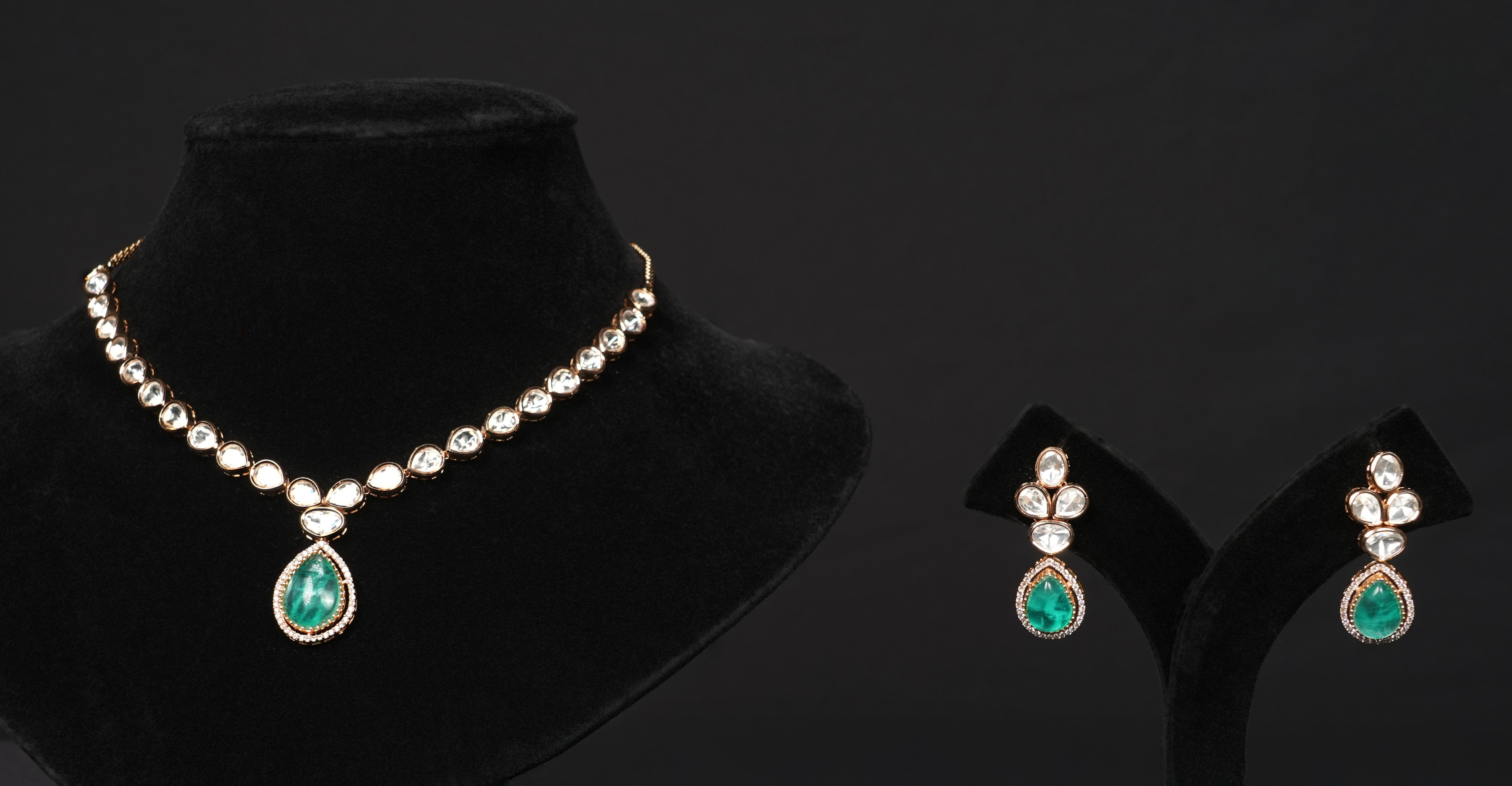 Emerald Enchantment Kundan Jewelry Set