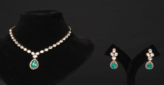 Emerald Enchantment Kundan Jewelry Set