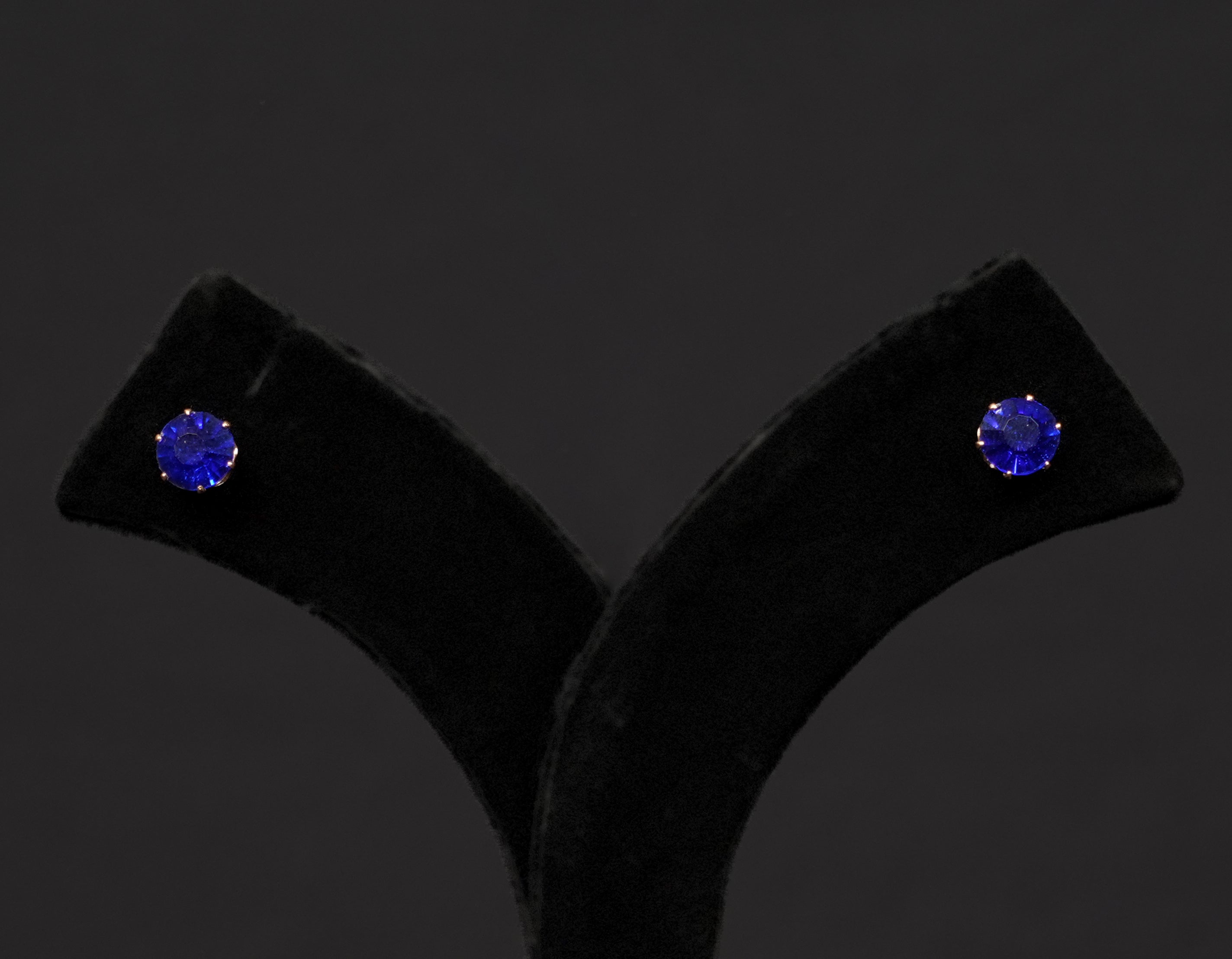 Midnight Sapphire Statement Necklace Set with Stud Earrings