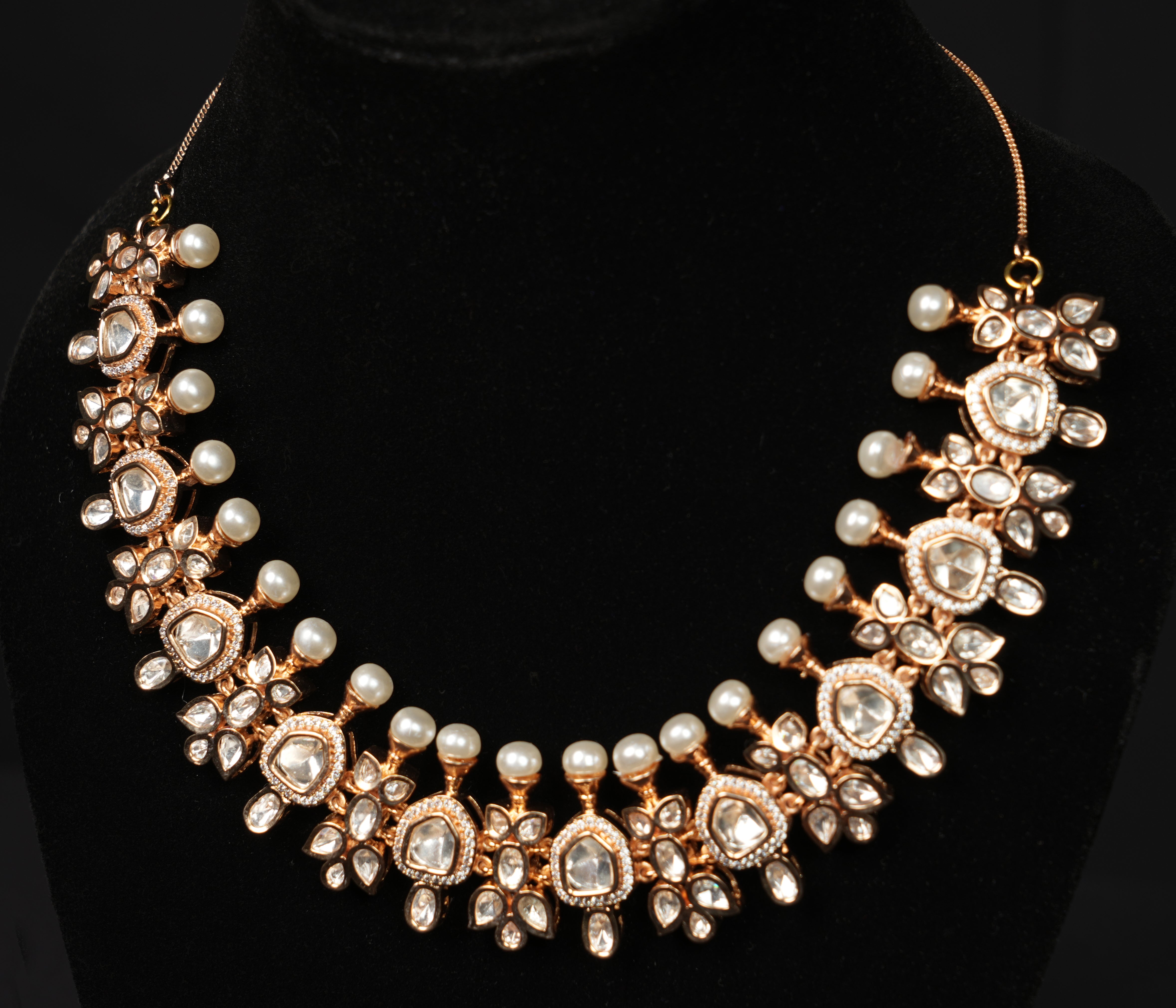 Royal Kundan Pearl Choker Set with Statement Earrings