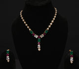Elegant Emerald & Ruby Necklace Set