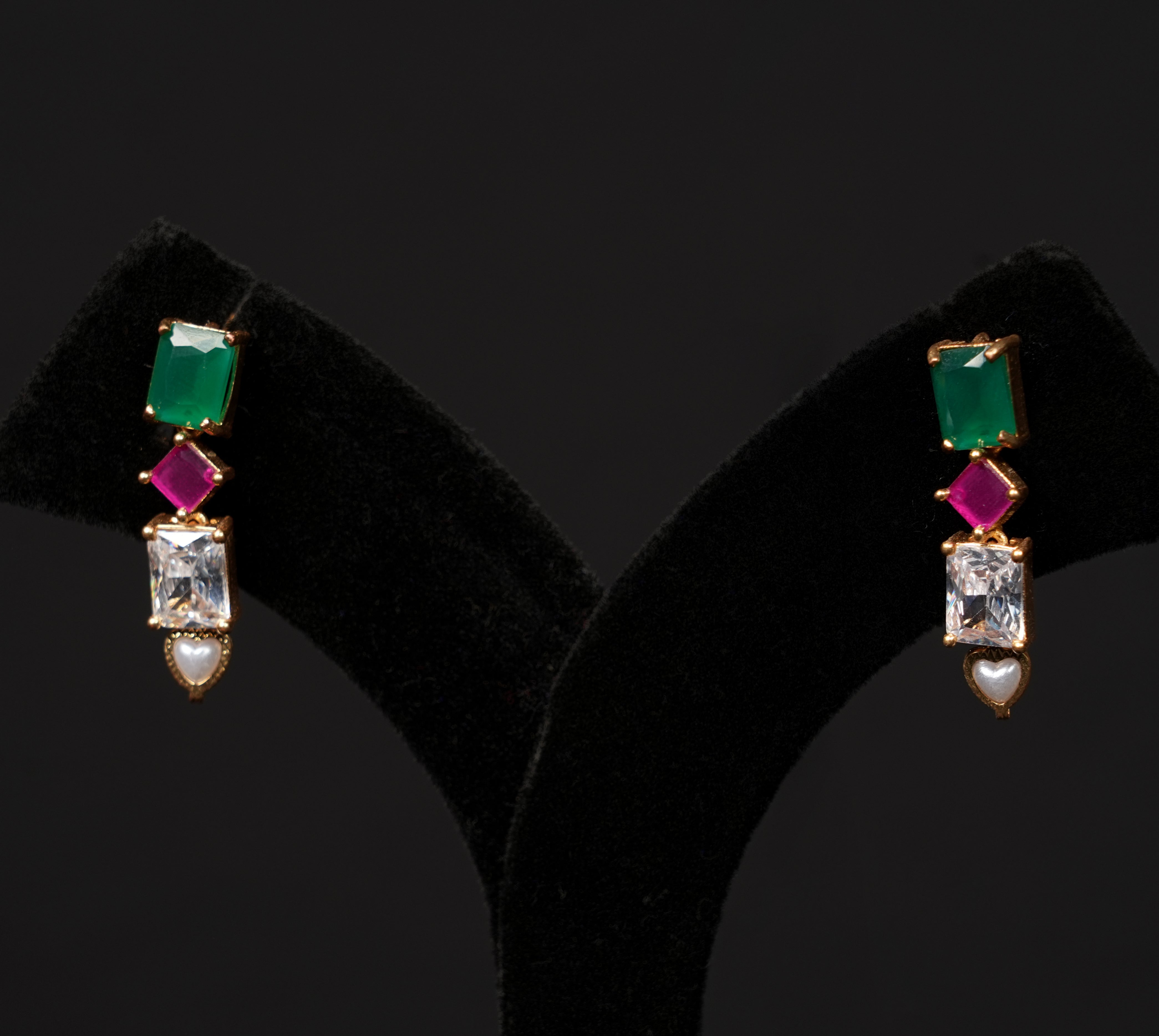 Elegant Emerald & Ruby Necklace Set