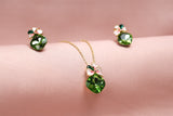Emerald Blossom Pendant Set – Bubble Aura Exclusive