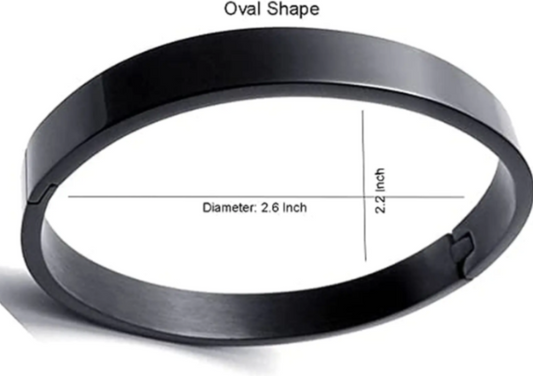 Men’s Solid Black Stainless Steel Bracelet – Sleek Minimalist Wristwear