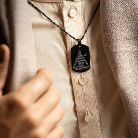 Mahadev Mantra Pendant – Black Dog Tag for Men