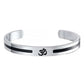Stainless Steel OM Cuff Bracelet – Silver & Black Minimal Edition