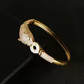 Brass Gold-Plated Cubic Zirconia Bangle-Style Bracelet