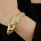 Brass Gold-Plated Cubic Zirconia Bangle-Style Bracelet