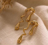 Liquid Gold Flow Earrings - Anti tarnish