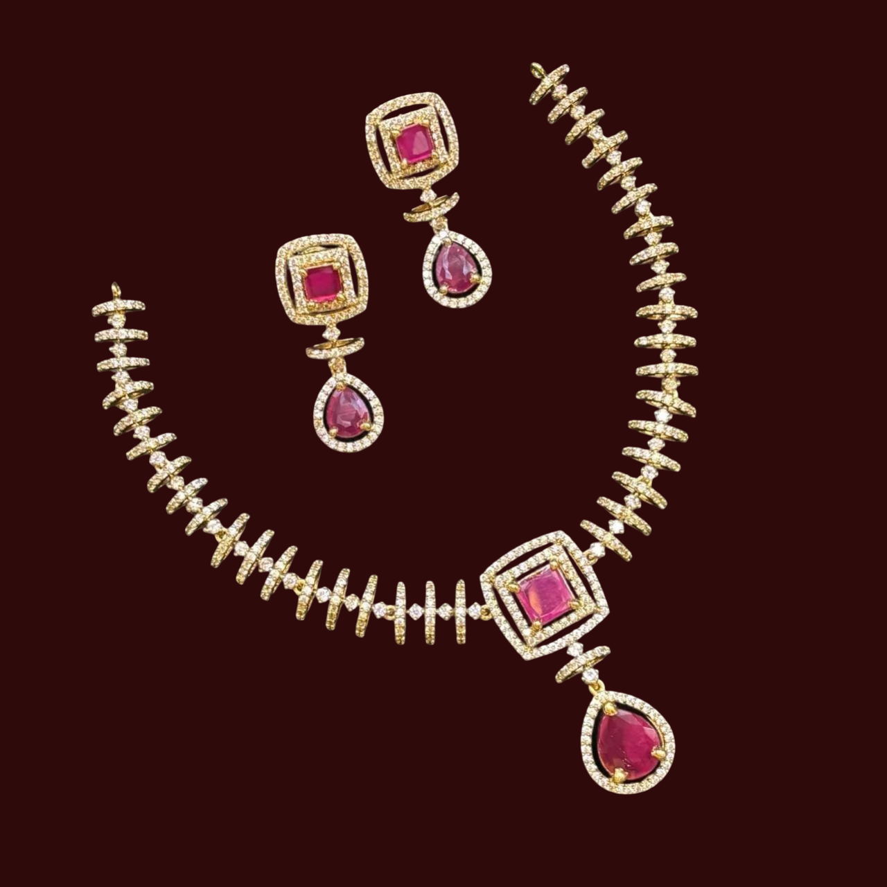 Scarlet Majesty Necklace & Earring Set