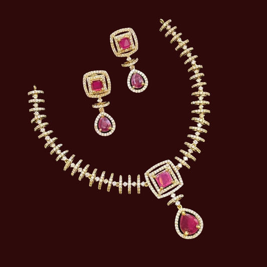 Scarlet Majesty Necklace & Earring Set