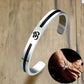 Stainless Steel OM Cuff Bracelet – Silver & Black Minimal Edition