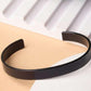 Midnight Black Stainless Steel Cuff Bracelet – Minimalist Edition