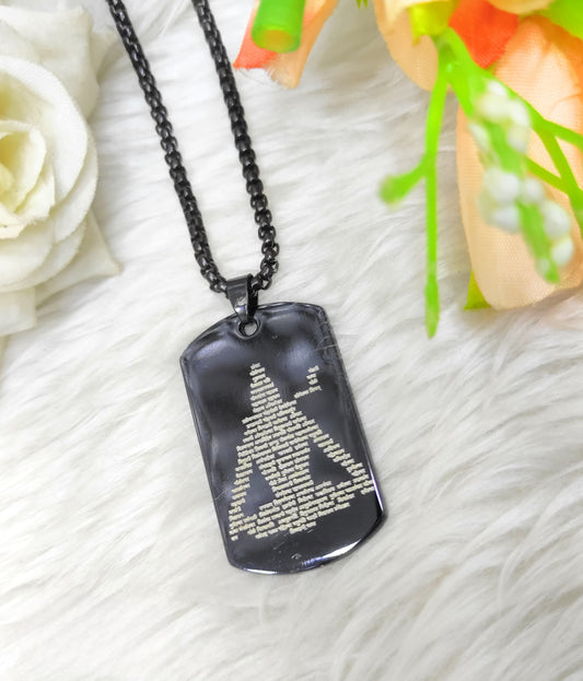 Mahadev Mantra Pendant – Black Dog Tag for Men