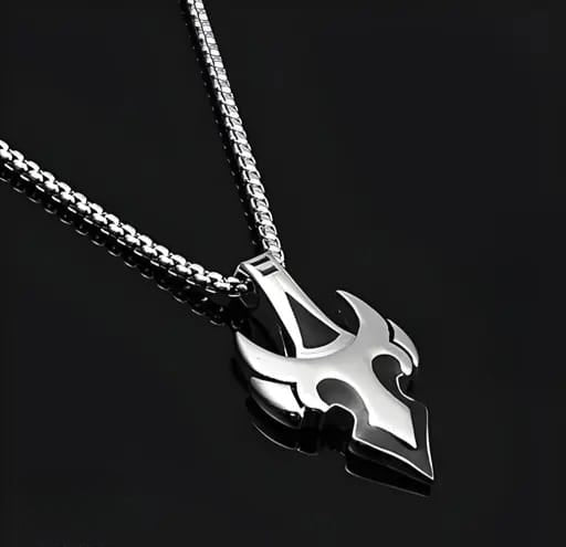 Tribal Blade Pendant – Silver Warrior Necklace for Men