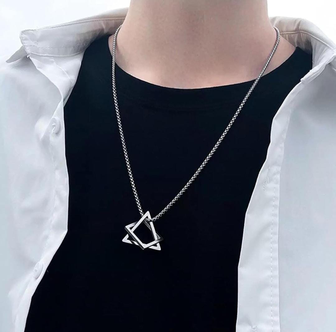 HexaStar Pendant – Geometric Stainless Steel Necklace