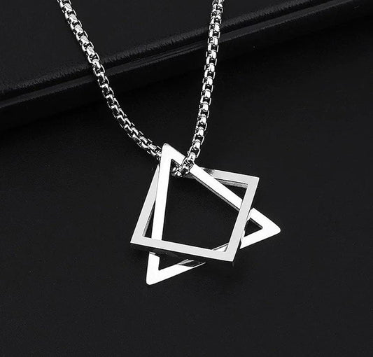 HexaStar Pendant – Geometric Stainless Steel Necklace