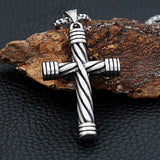 Men’s Steel Cable Cross Pendant – Rugged Industrial Necklace