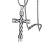 Men’s Steel Cable Cross Pendant – Rugged Industrial Necklace
