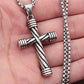 Men’s Steel Cable Cross Pendant – Rugged Industrial Necklace