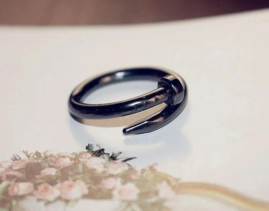 Unisex - Trending  Luxe Nail Ring - Black / Silver/ Gold
