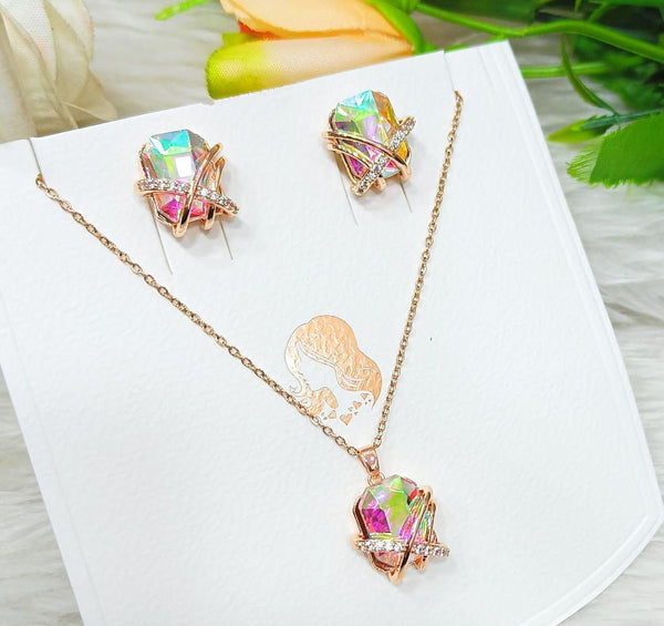 Aurora Prism Pendant Set - Anti-tarnish