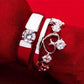 Couple Ring - Elegant Heart CZ Couple Ring Set – Sterling Silver Finish