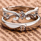 Couple Ring - Wings of Love – Silver plated Couple Ring Set with CZ Stones