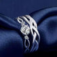 Couple Ring - Twilight Entwine Crystal Ring – Silver Elegance Series