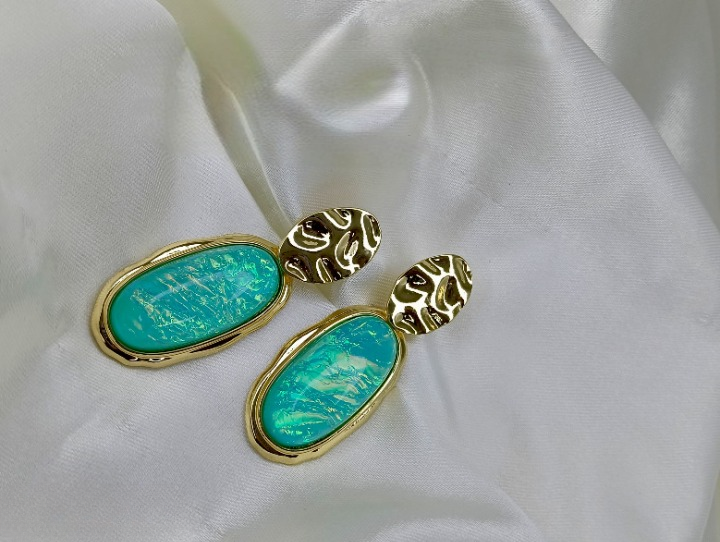 Aqua Mist Textured Gem Drops