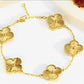 Golden Clover Charm Bracelet