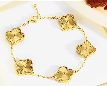 Golden Clover Charm Bracelet