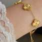 Golden Clover Charm Bracelet